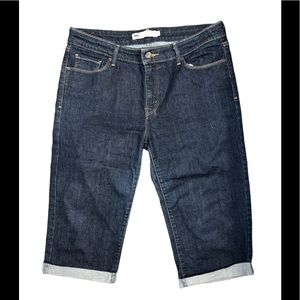 LEVIS DARK DENIM CAPRIS WOMENS 12 LIKE NEW
